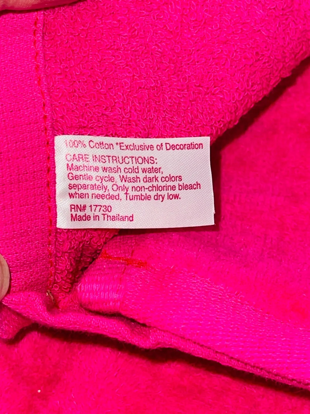 New Hot Pink Valentine Hearts Hand Towel and 2 Wash Clothes Cotton